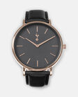Spurs Womens Black & Rose Gold Watch