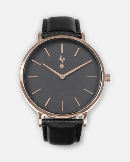 Spurs Womens Black & Rose Gold Watch