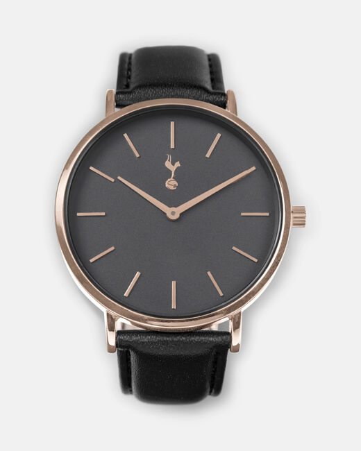 Spurs Womens Black & Rose Gold Watch