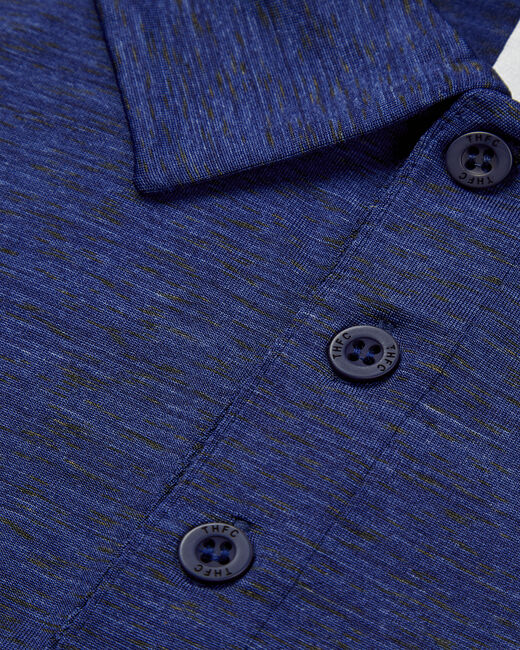 Spurs Mens Navy Space Dye Polo