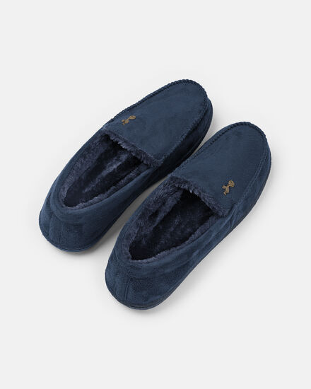 Spurs Mens Navy Moccasin Slippers