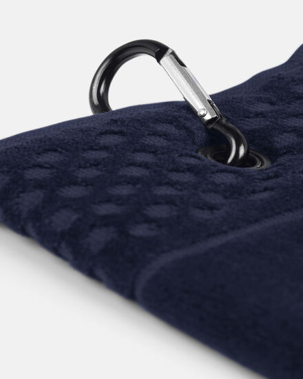 Spurs Crest Navy and Gold Golf Towel