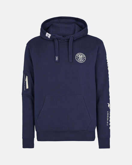 Spurs Mens Audere Est Facere Sleeve Print Navy Hoodie