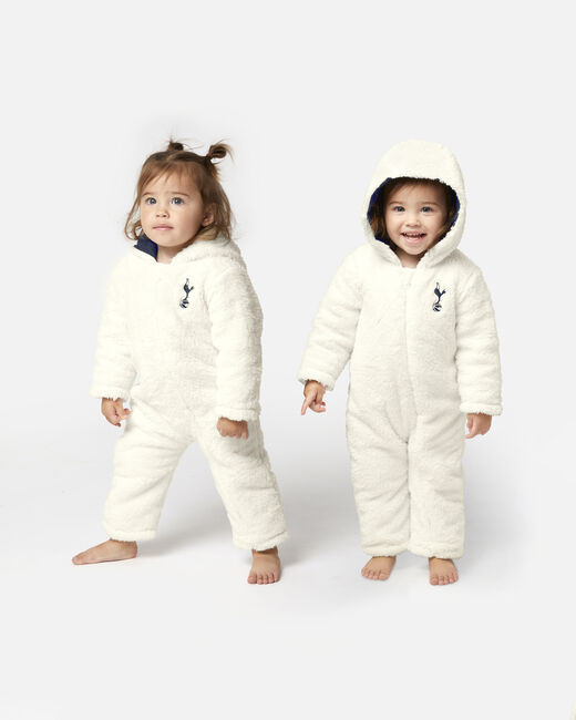Spurs Baby Cream Sherpa Suit