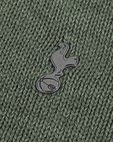 Spurs Mens Green 1/4 Zip Cotton Blend Jumper