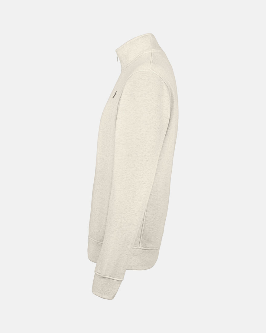 Spurs Mens Metal Crest 1/4 Zip Cream Sweatshirt