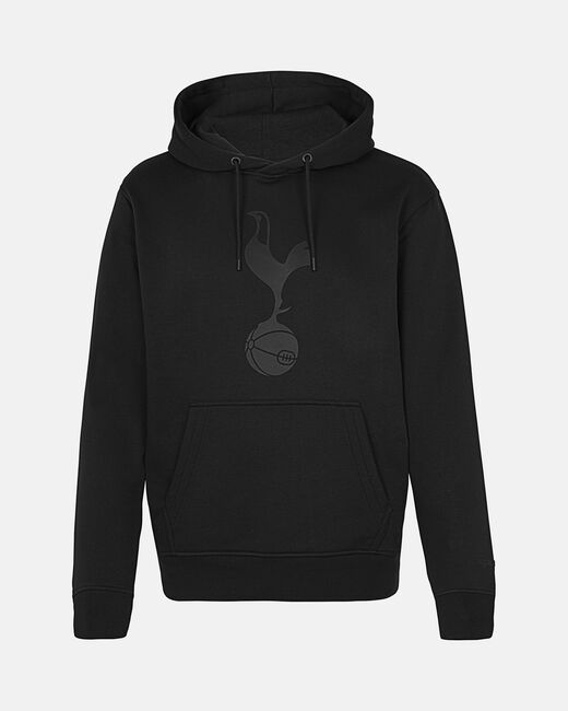 Spurs Mens Raised Cockerel Print Black Hoodie