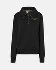 Spurs Womens 1/4 Zip 'Tottenham Hotspur' Black Sweatshirt