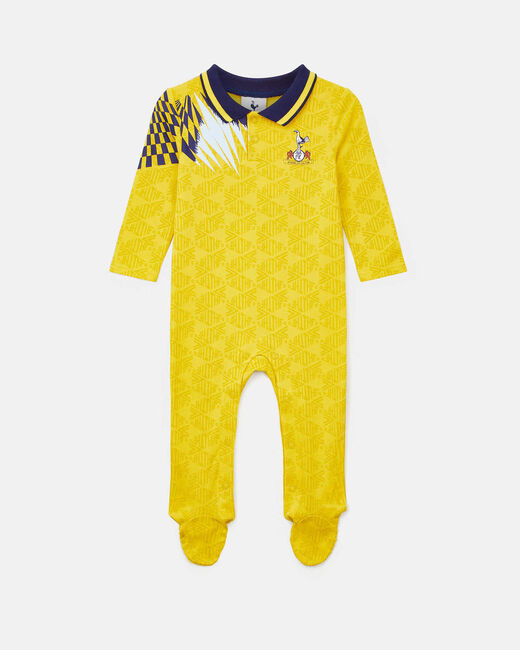 Spurs Retro Baby Retro Crest Yellow Sleepsuit