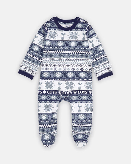 Spurs Baby Navy Fairisle Sleepsuit