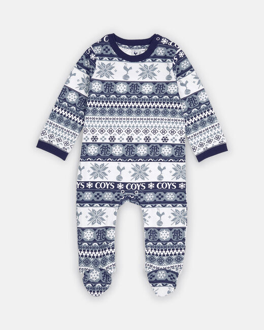 Spurs Baby Navy Fairisle Sleepsuit