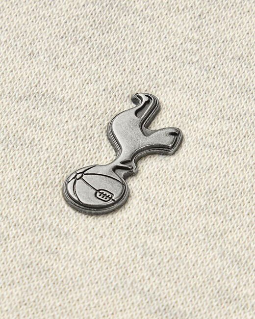 Spurs Mens Metal Crest 1/4 Zip Cream Sweatshirt