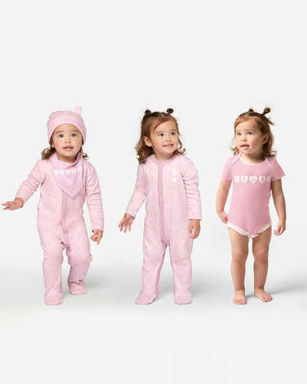 Spurs Baby Pink Heart Print 4 Piece Set