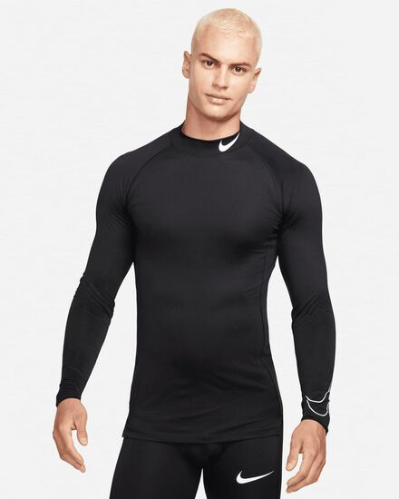 Nike Mens Black Tight Pro Mock Top