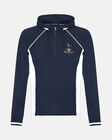 Spurs Mens Retro Crest 1/4 Zip Navy Hoodie