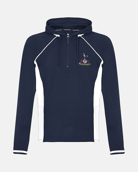 Spurs Mens Retro Crest 1/4 Zip Navy Hoodie
