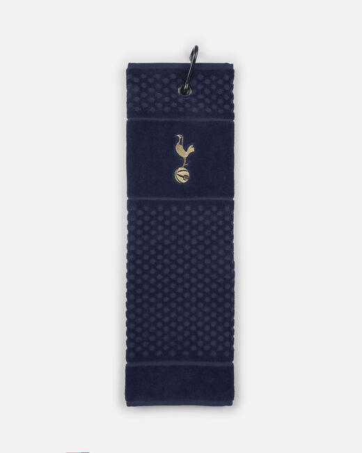 Spurs Crest Navy and Gold Golf Towel