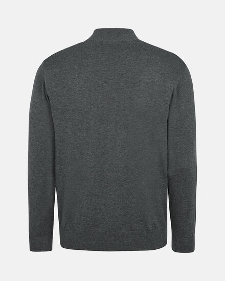 Spurs Mens Grey 1/4 Zip Cotton Jumper
