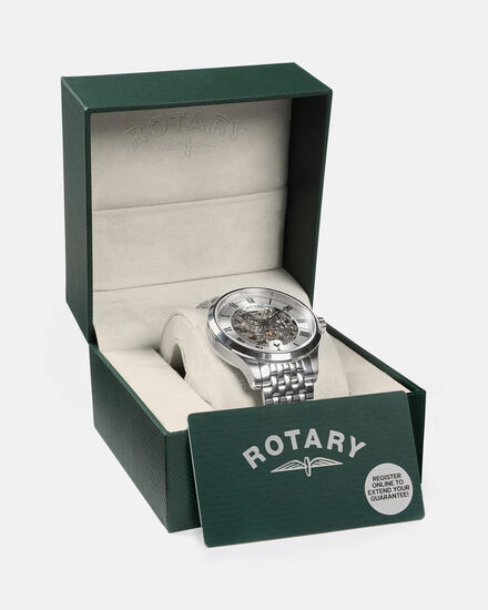 Spurs X Rotary Mens Automatic Greenwich Stainless Steel Bracelet Watch