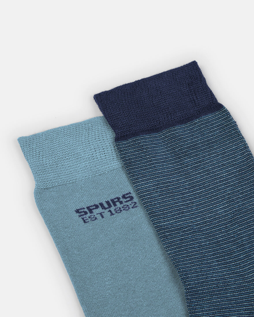 Spurs Adult 2 Pack Bamboo Yarn Stripe Mix Socks