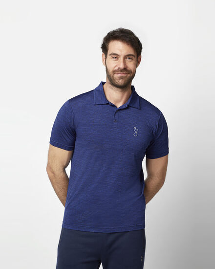 Spurs Mens Navy Space Dye Polo