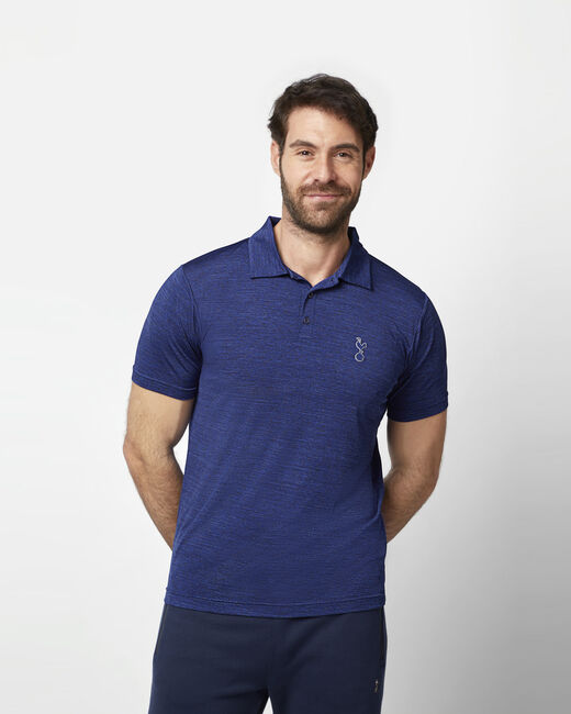Spurs Mens Navy Space Dye Polo