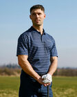 Spurs Nike Mens Golf Navy Stripe Polo