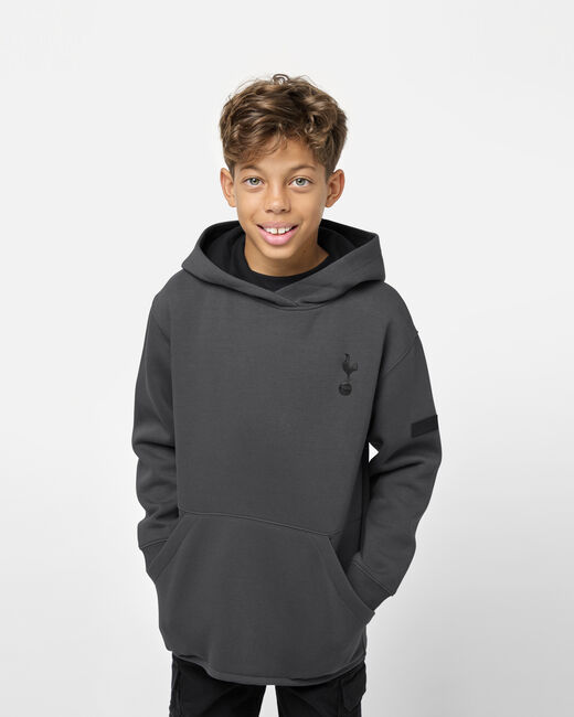 Spurs Kids Grey Sleeve Badge Hoodie
