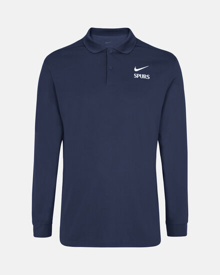 Spurs Nike Mens Navy Long Sleeve Victory Golf Polo