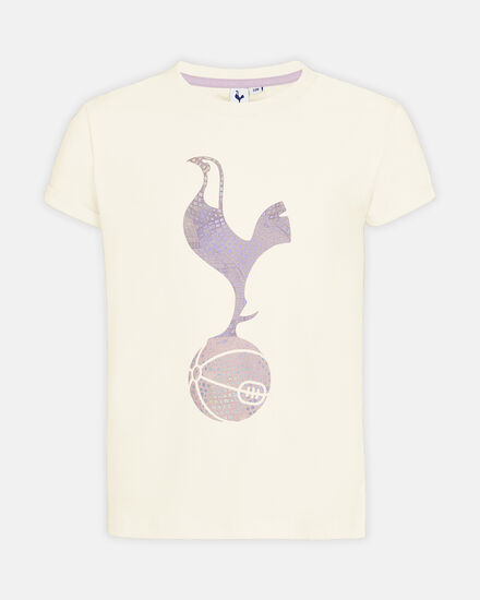 Spurs Kids Cockerel Cream Foil Print T-Shirt
