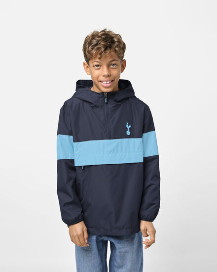 Spurs Kids 1/4 Zip Navy Colour Block Shower Proof Jacket