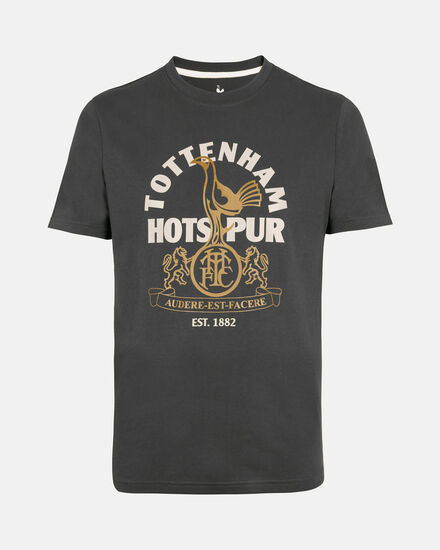 Spurs Mens Retro Print Dark Grey T-Shirt