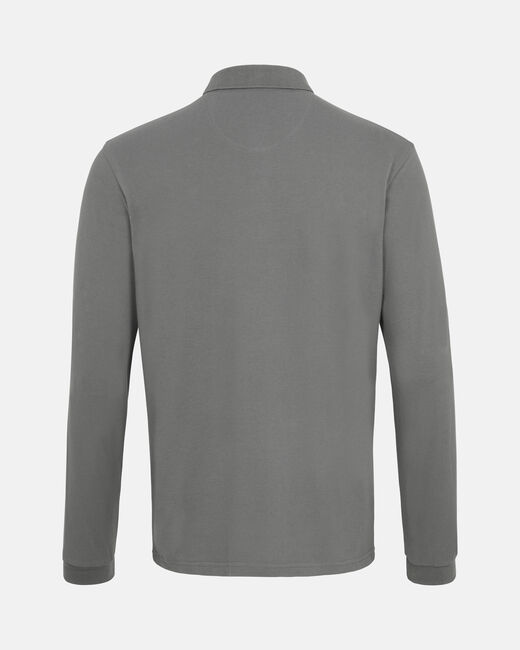 Spurs Mens Grey Cotton Pique Long Sleeve Polo