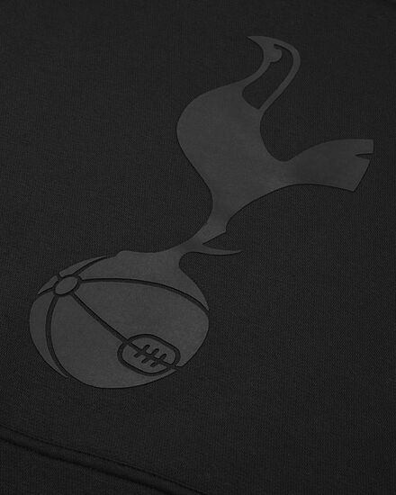 Spurs Mens Raised Cockerel Print Black Hoodie