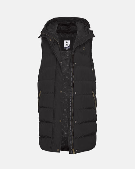 Spurs Womens Long Line Black Gilet
