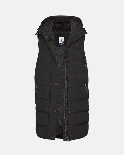 Spurs Womens Long Line Black Gilet