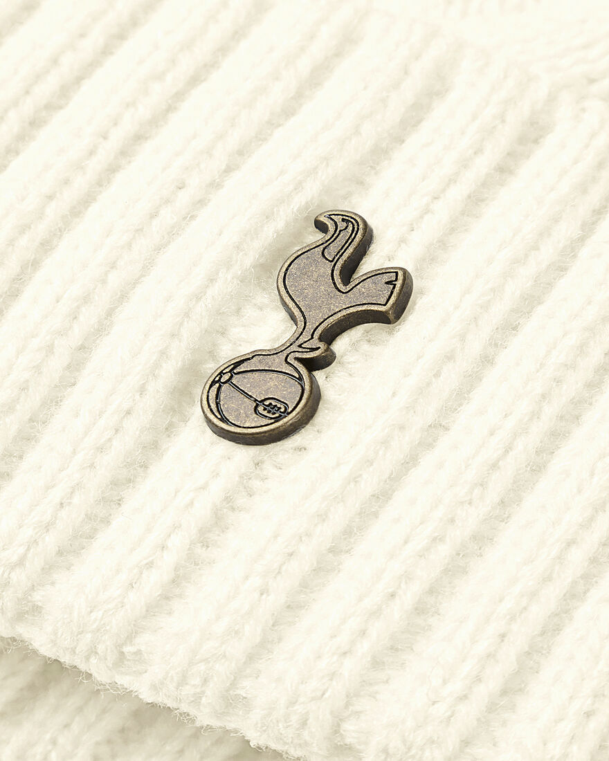 Spurs Womens Cream Pom Beanie