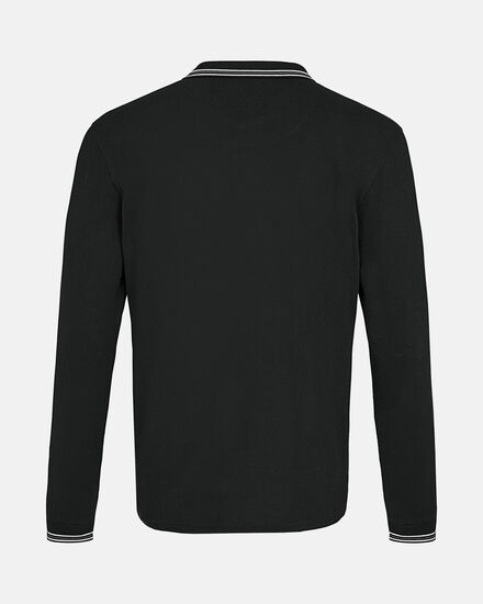 Spurs Mens Long Sleeve Black Polo