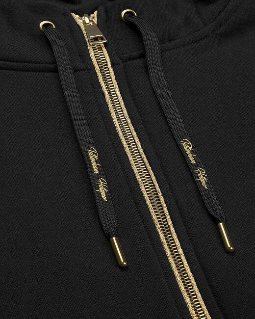 Spurs Womens Gold Piping Zip Through Hoodie