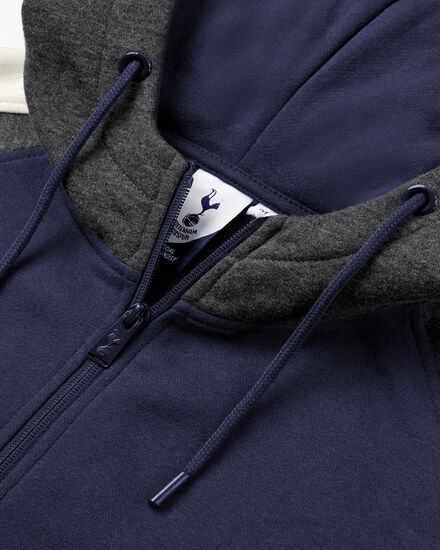 Spurs Mens Contrast Sleeve Navy Hoodie