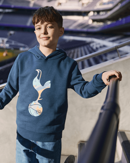 Spurs Kids Geometric Cockerel Navy Hoodie
