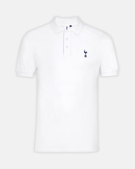 Spurs Mens Cotton White Pique Polo