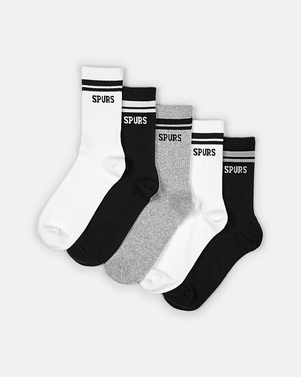 Spurs Adult 5 Pack Crew Sport Socks