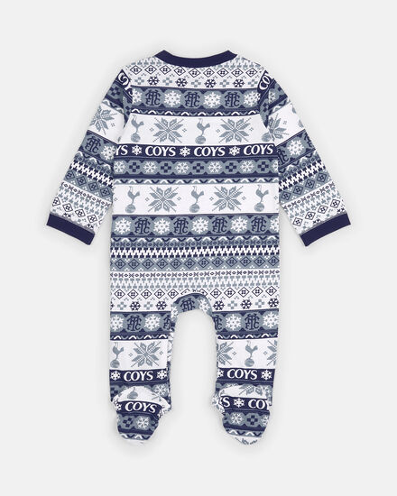 Spurs Baby Navy Fairisle Sleepsuit
