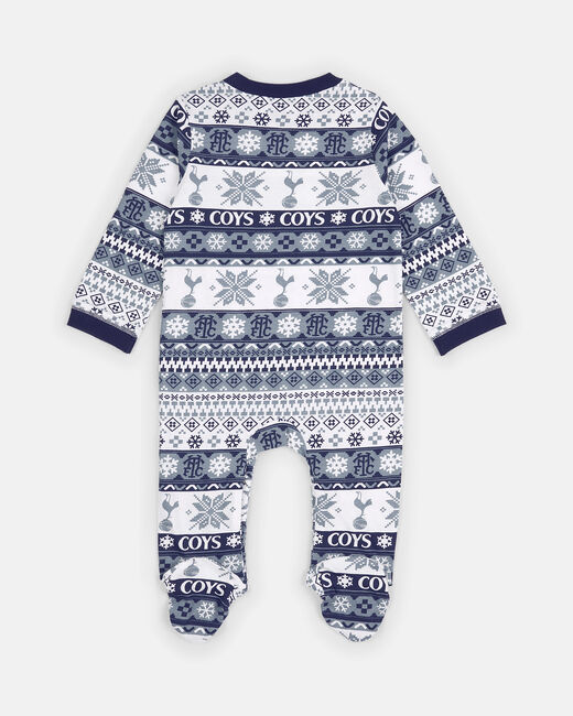 Spurs Baby Navy Fairisle Sleepsuit