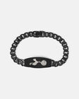 Spurs Chunky Black Stainless Steel Crest Bracelet