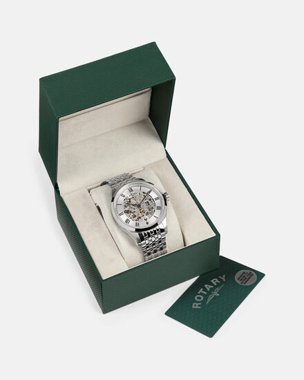 Spurs X Rotary Mens Automatic Greenwich Stainless Steel Bracelet Watch