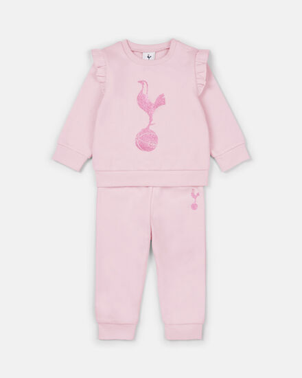 Spurs Baby Cockerel Print Glitter Pink Set