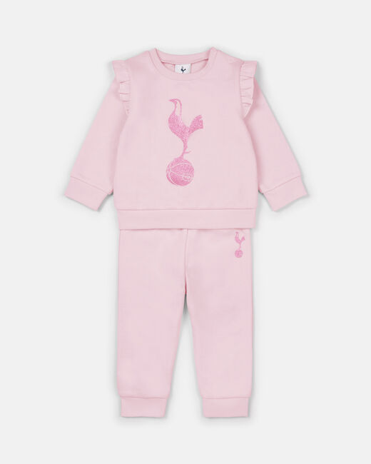 Spurs Baby Cockerel Print Glitter Pink Set