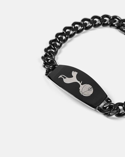 Spurs Chunky Black Stainless Steel Crest Bracelet